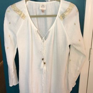 Knox Rose cream gauze boho blouse